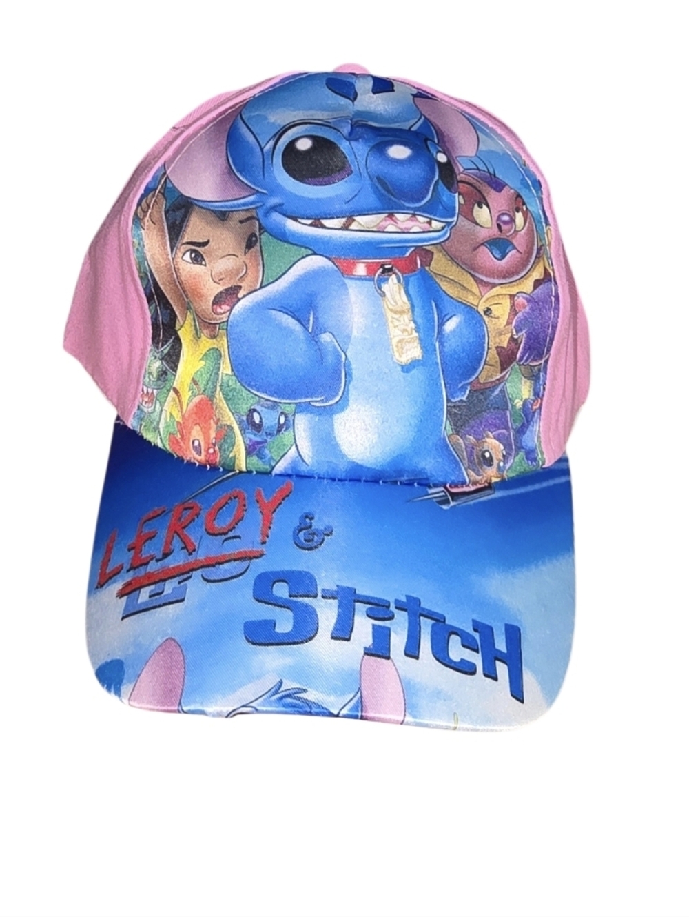 Leroy And Stitch Kids Pink and Blue Character Baseball Cap